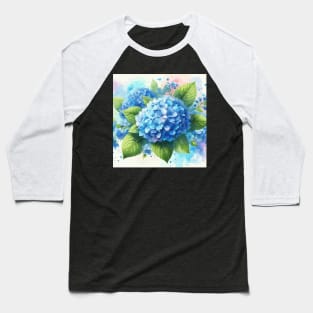 Blue Hydrangea Flowers Baseball T-Shirt